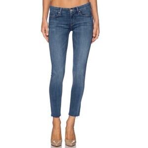 MOTHER Looker Ankle Fray Jeans Baby, Drive South Wash Low Rise Skinny Size 26